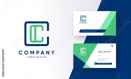 Name Initial Letters C logo design with fresh business card design