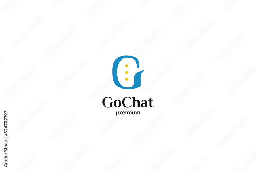 Flat G chat logo design vector illustration idea Flat G chat logo design vector illustration idea