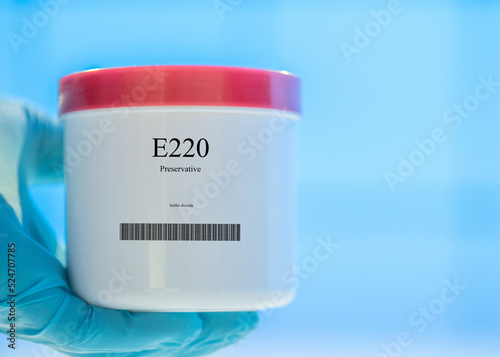 Packaging with nutritional supplements E220 preservative photo