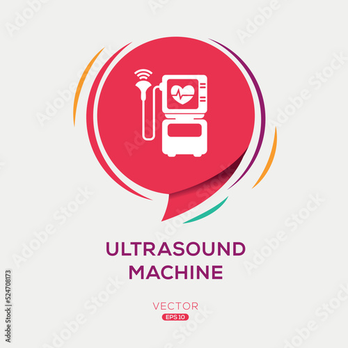 Creative (Ultrasound machine) Icon, Vector sign.