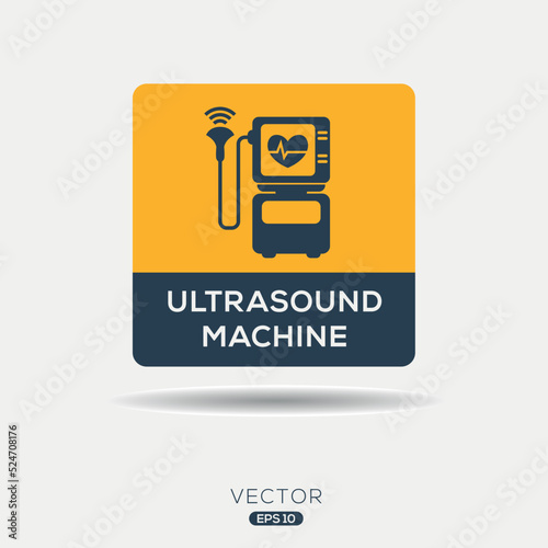 Creative (Ultrasound machine) Icon, Vector sign.