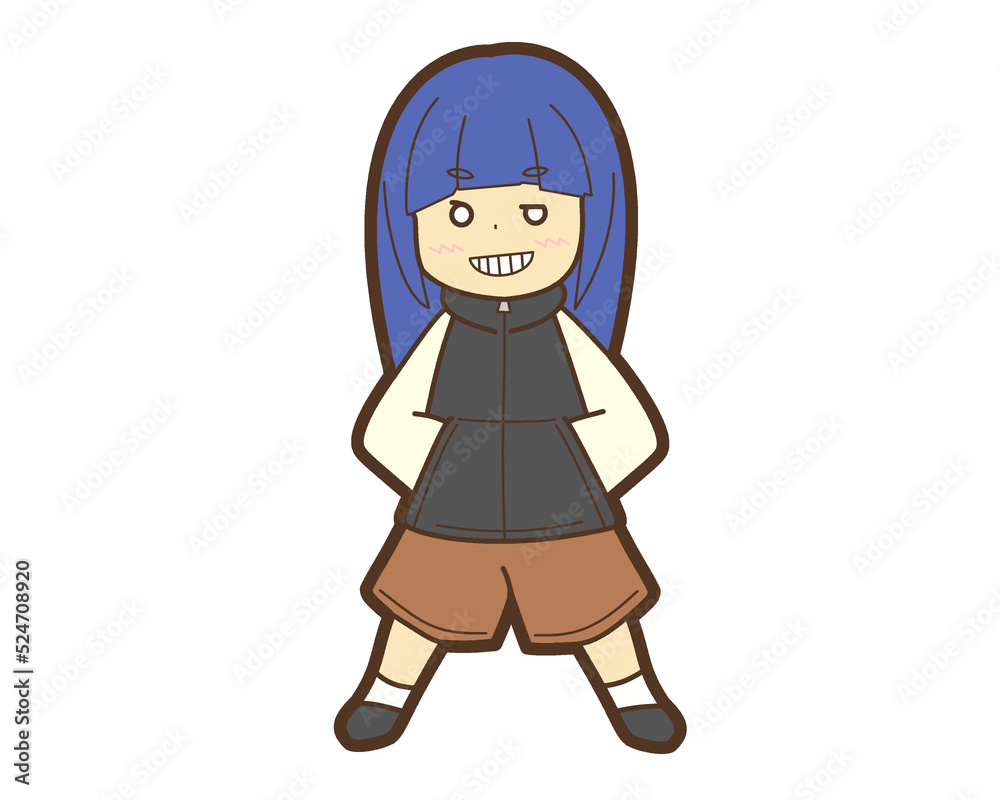 堂々とした青髪の女の子 堂々とした青髪の女の子
