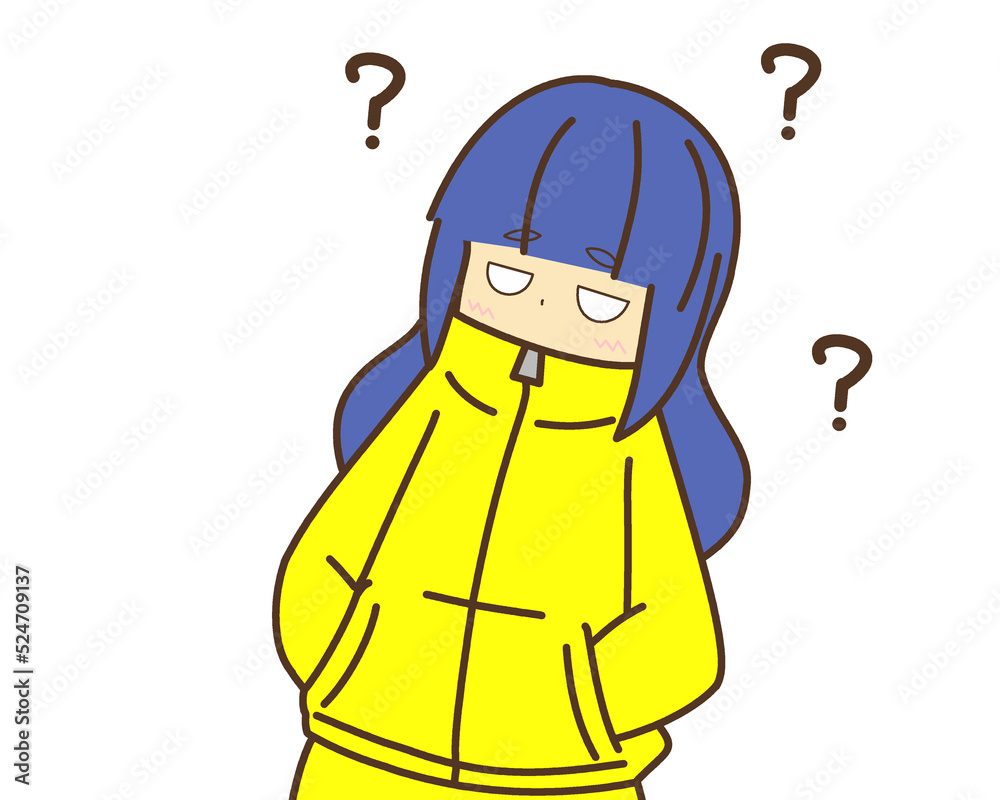 いろんな表情の青髪の女の子 いろんな表情の青髪の女の子