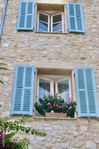 window with flowers provencal style