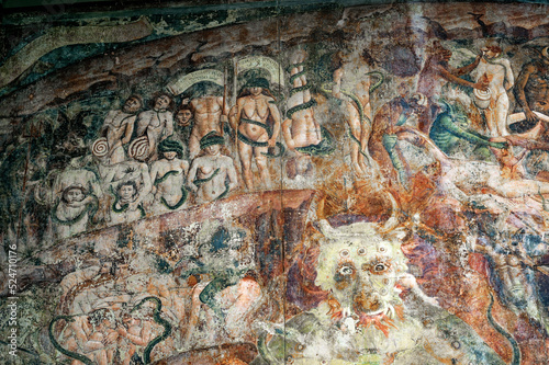Detail. 14 C The Last Judgement and Hell by Bonamico di Martino da Firenze, Buffalmacco, in the Camposanto, Pisa, Tuscany, Italy