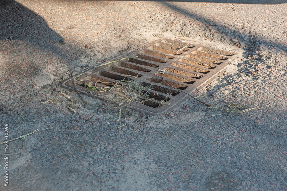 catch basin grate of the lattice of the drain system for drainage of