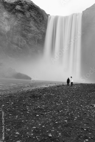 Iceland Waterfall with people 