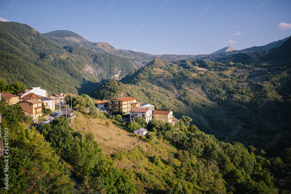 village in the mountains of Italy in Terranova di Pollino
