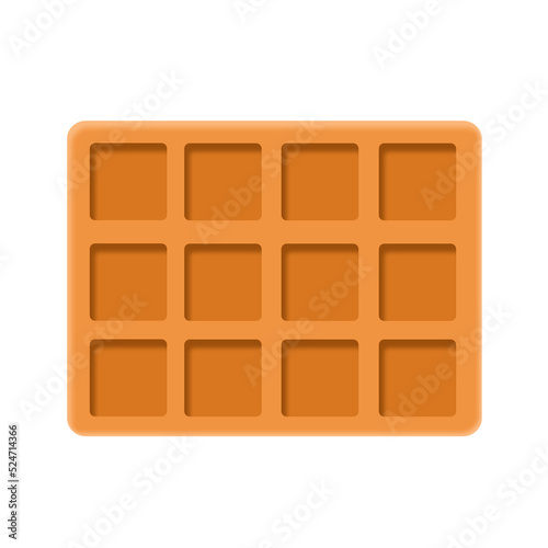 waffle illustration isolated on white background. holiday concept national waffle day. Design for the background, printing on fabric, textiles, postcard, napkin, tablecloth, paper, notepad.