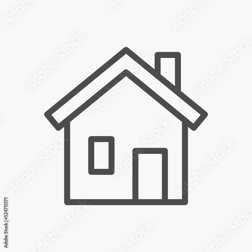 House, home, building, estate icon vector symbol on white background.