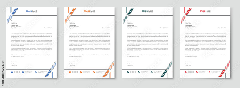 Modern corporate letterhead template design for your project, vector design Modern corporate letterhead template design for your project, vector design