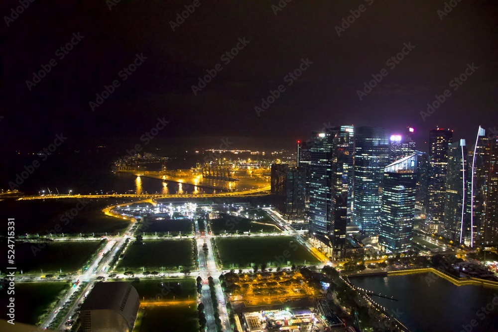 Fototapeta premium Singapur bei Nacht