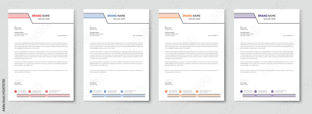 Abstract Letterhead Design Modern Business Letterhead Design Template