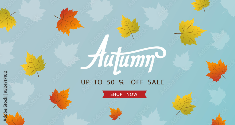 Autumn background with leaf for shopping sale