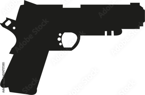 pistol vector svg clipart cut file cricut silhouette and design for t-shirt template