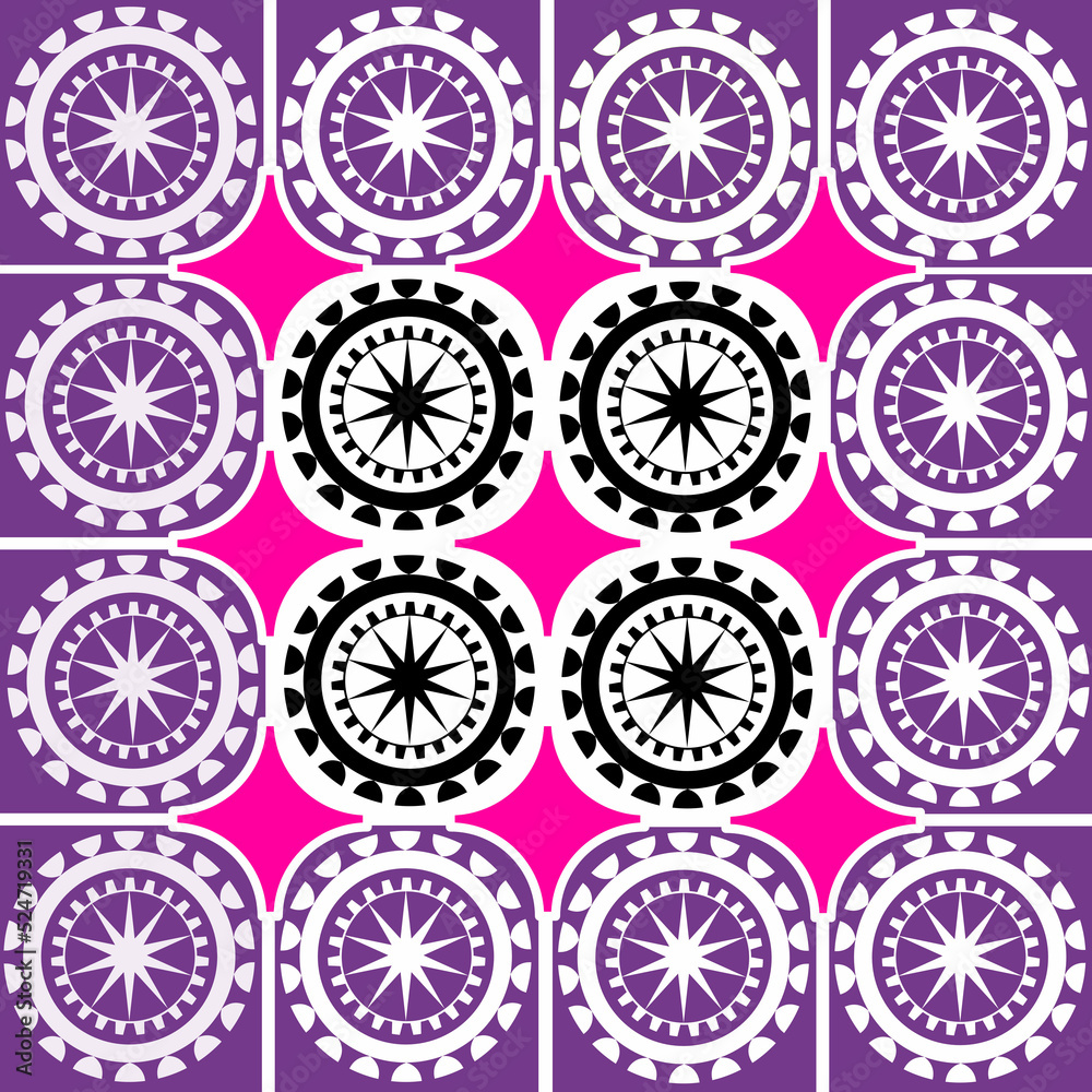 Abstract vibrant pattern with wheels