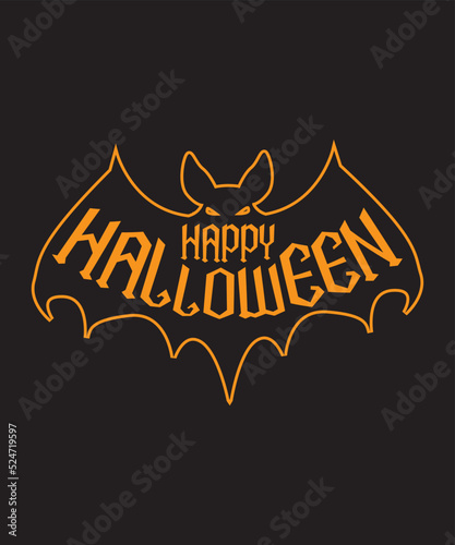 Happy Halloween, Vector Artwork, T-shirt Design Idea, Typography Design, Artwork 
