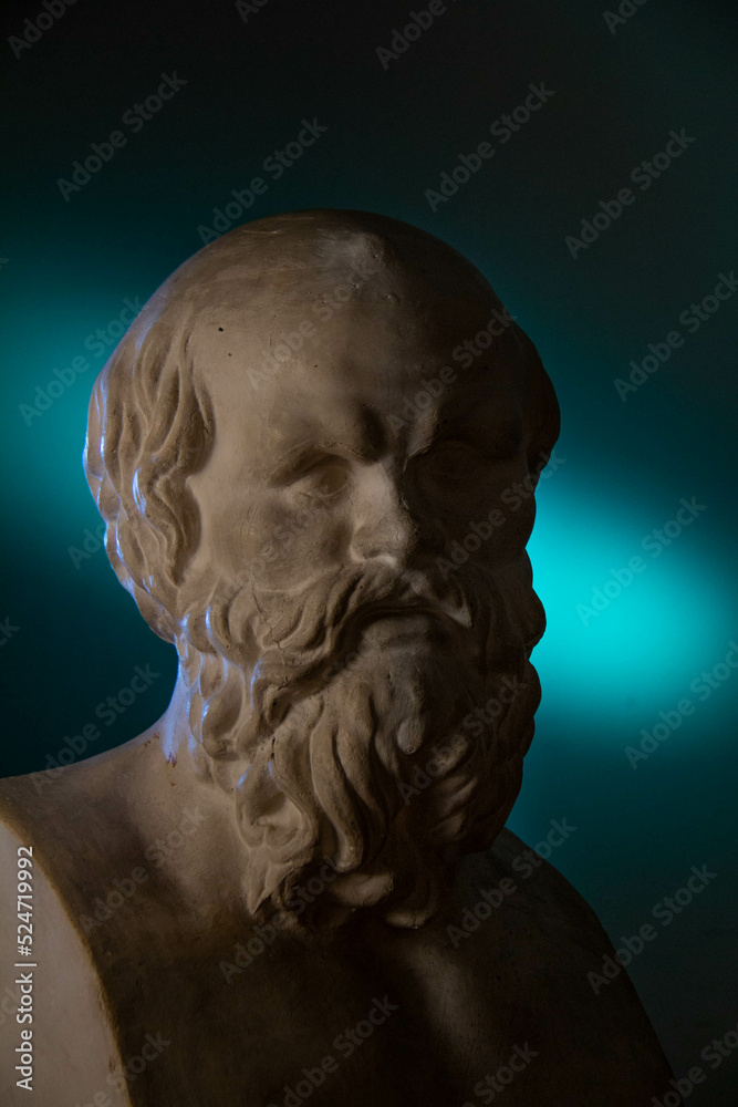 colored bust of socrates