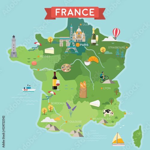 France tourist map.
