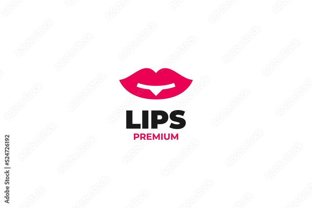Flat lips mouth chat logo vector design illustration idea