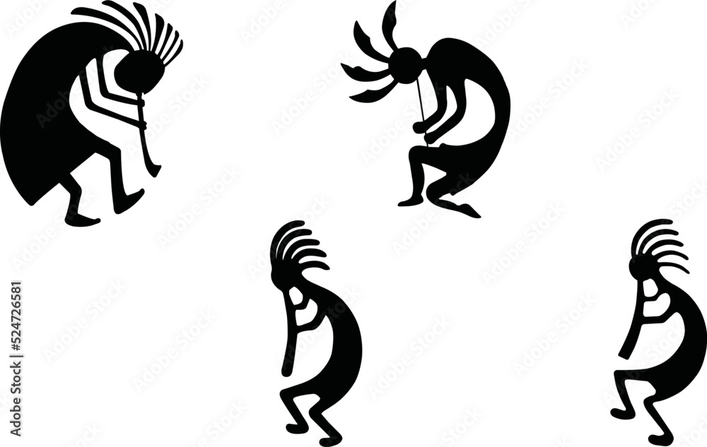 Kokopelli Eps Vector, Silhouette, Logo, Kokopelli Eps Vector Cut Files