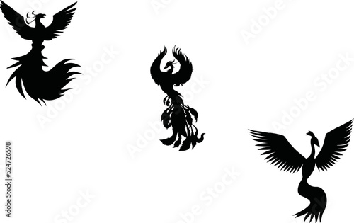 Phoenix Eps Vector,  Silhouette, Logo, Phoenix  Eps Vector Cut Files for Cricut Design, Phoenix  Digital Commercial Clipart 