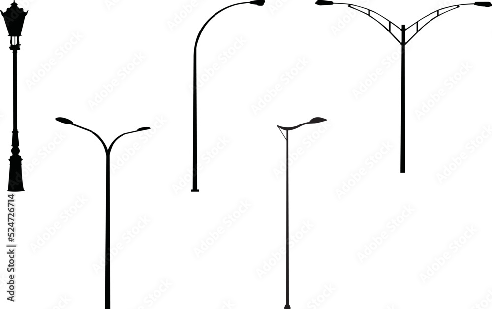 Street Light Eps Vector,  Silhouette, Logo, Street Light  Eps Vector Cut Files for Cricut Design, Street Light  Digital Commercial Clipart 