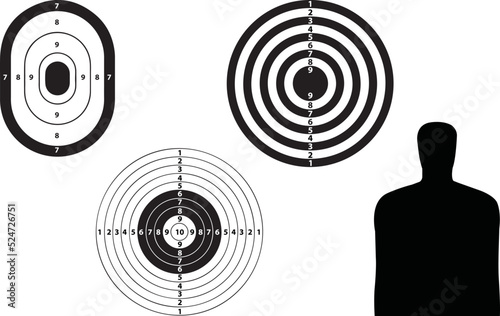 Shooting Target Eps Vector,  Silhouette, Logo, Shooting Target  Eps Vector Cut Files for Cricut Design, Shooting Target  Digital Commercial Clipart - 