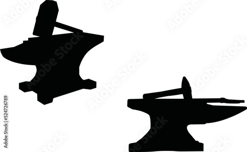 Hammer Anvil Eps Vector,  Silhouette, Logo, Hammer Anvil  Eps Vector Cut Files for Cricut Design, Hammer Anvil  Digital Commercial Clipart 