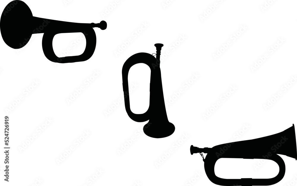 Bugle Eps Vector, Silhouette, Logo, Bugle Eps Vector Cut Files for