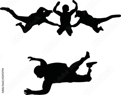 Skydiving vector eps,  Silhouette, Logo, Skydiving vector eps Cut Files for Cricut Design, Skydiving  Digital Commercial Clipart - PNG, EPS