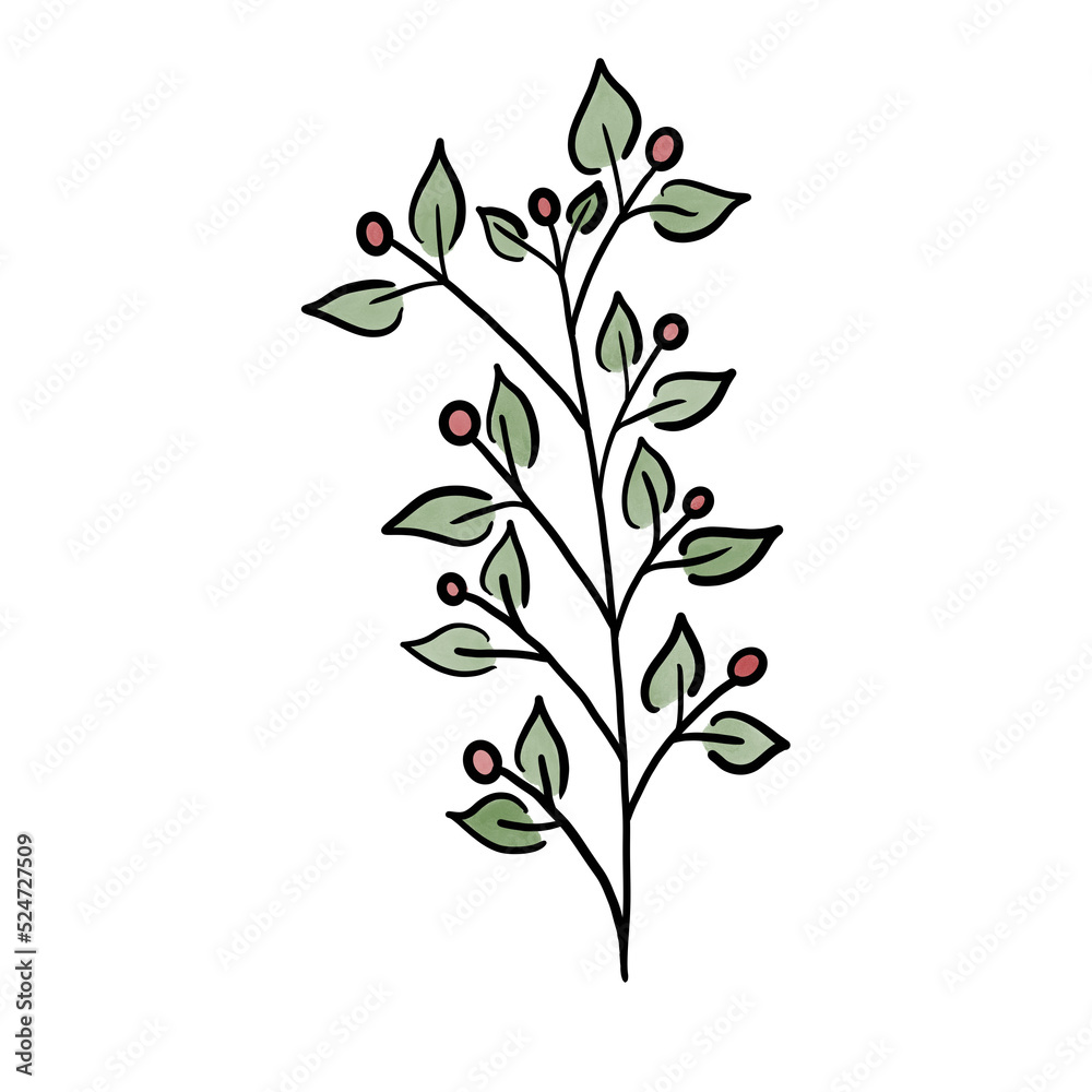 Watercolor Flower leaves Watercolor Flower leaves