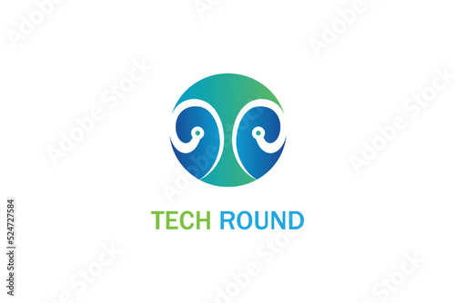 Tech Round - Letter T LogoUnique and iconic round design concept of letter t logo fit for all Technique or companies.