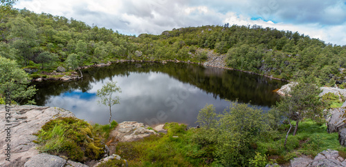 Tj  dnane lakes Prekestolen  Preikestolen  in Rogaland in Norway  Norwegen  Norge or Noreg 