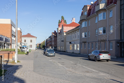 Street in Skellefteå a grat summer day,Västerbottens county,Sweden, Scandinavia, Europe