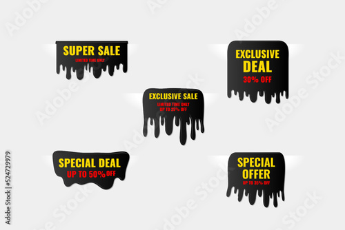 Sale, black friday label banner background vector. price cartoon