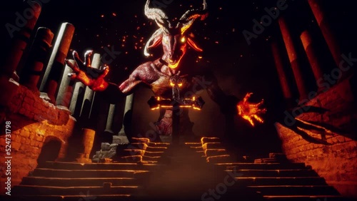 Goat Demon Baphomet VJ Loop – behold to the symbol of hell! Hold your soul or die in fear with this scary and mystical video featuring horned demon. This creature is a mix of goat and human. 