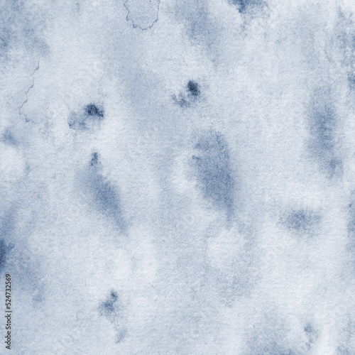 Blue paint texture watercolor pattern with gray shades in this handpainted abstract background.