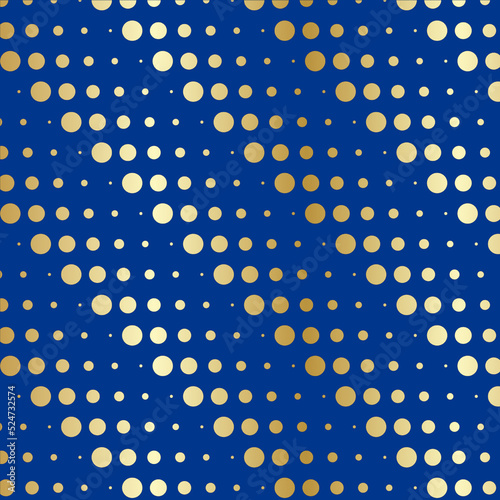 Gold and Indigo Diagonal lines of polka dot pattern