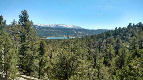 mountains snow lake mountain range hiking trail snow covered season nature pine conifer trees vista