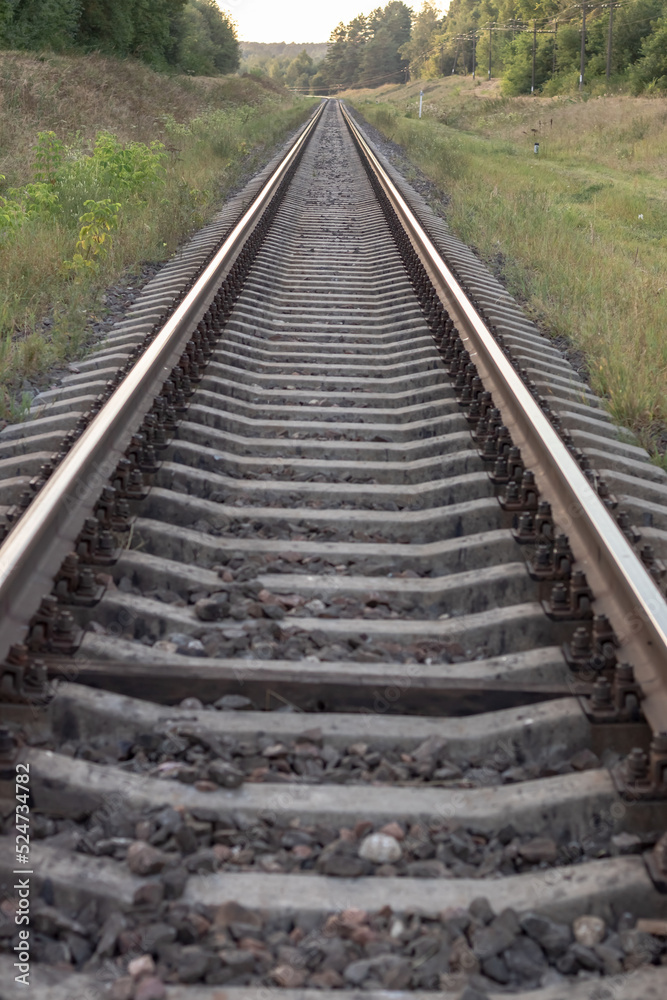 Railway lines Lining of railway tracks, rails and crushed stone. Railway junction. Heavy industry. Railway track Railway lines Lining of railway tracks, rails and crushed stone. Railway junction. Heavy industry. Railway track
