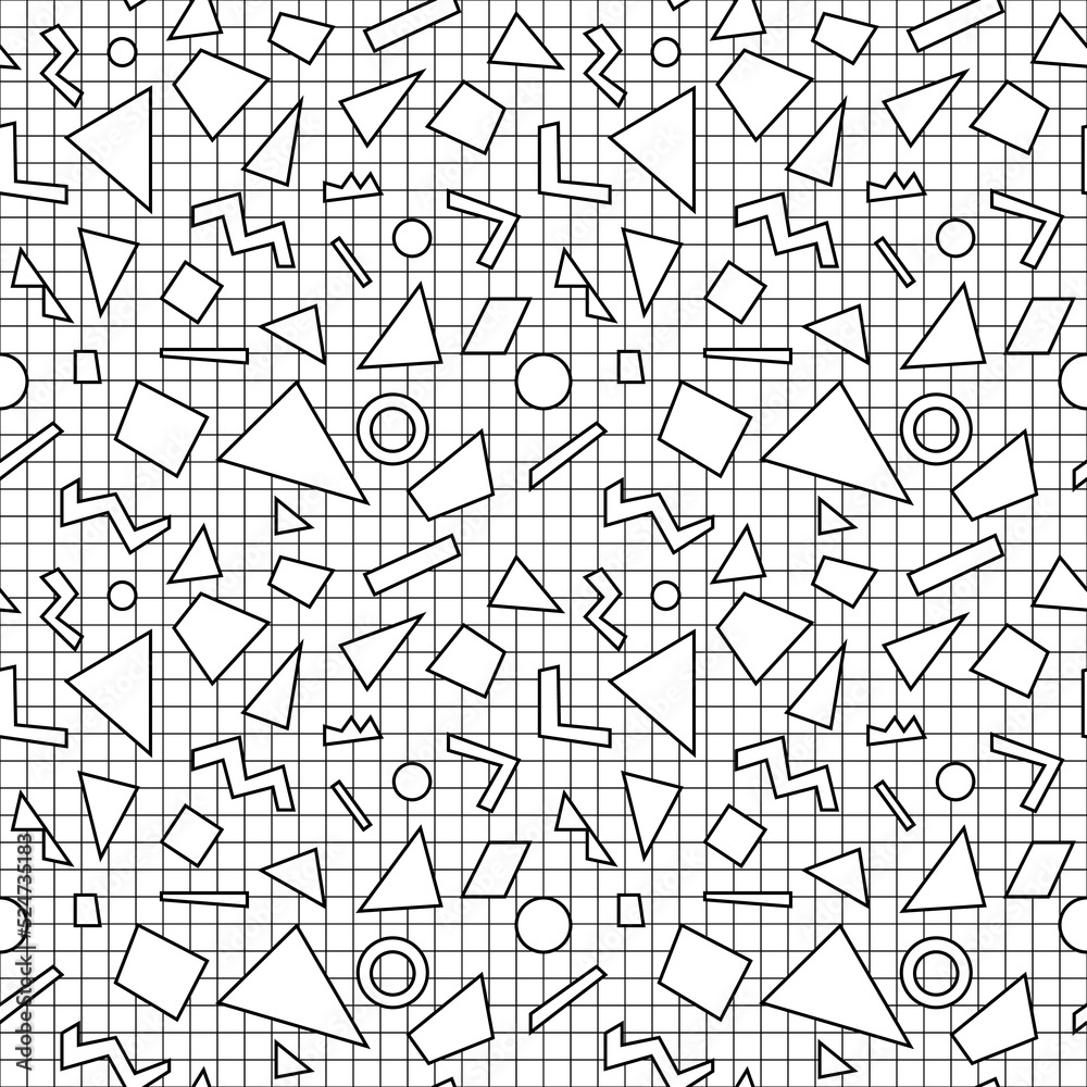 seamless geometric pattern with abstract shapes