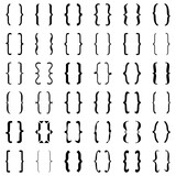 Set of different opening and closing curly braces signs, squiggle left and right text brackets symbols, parentheses, vector illustration.