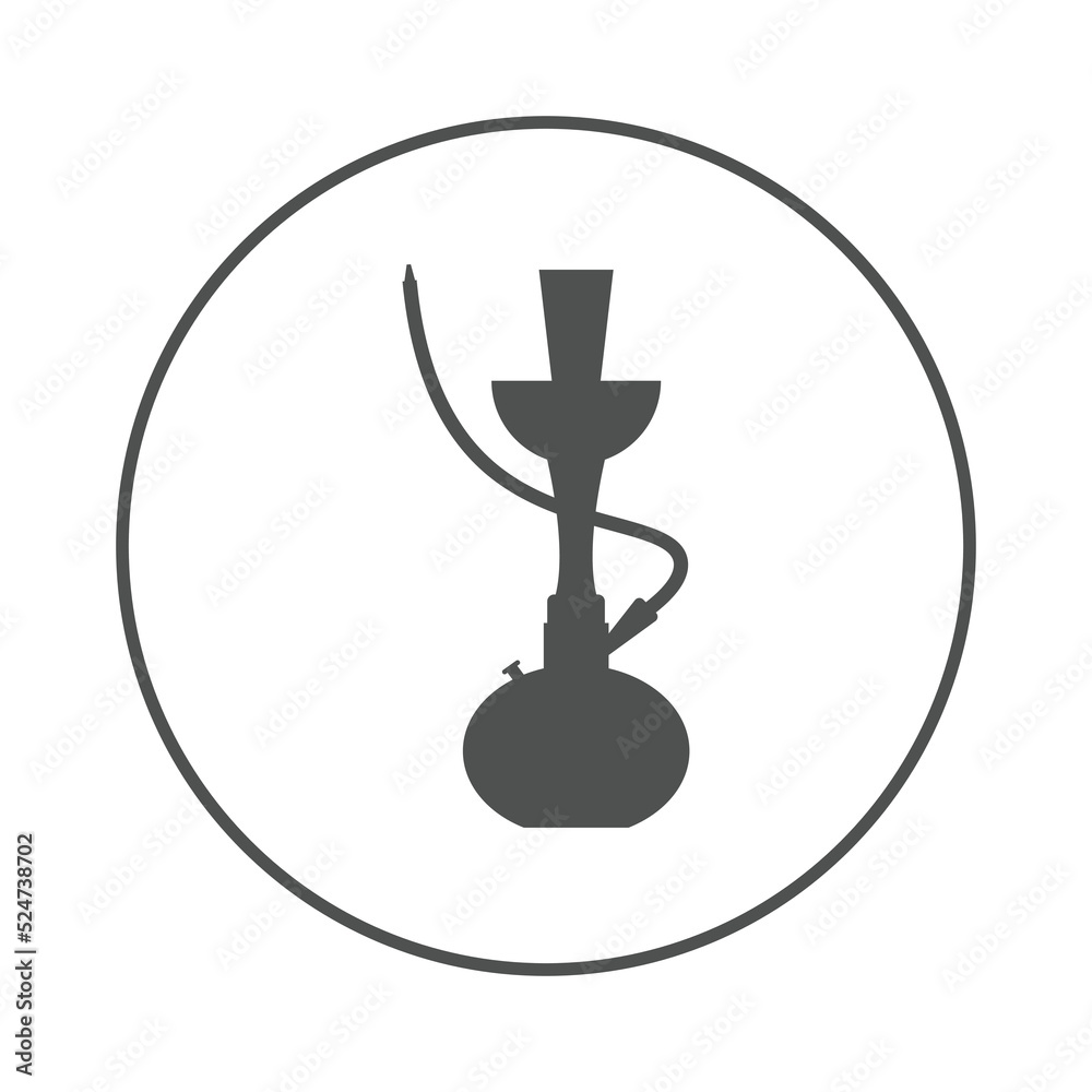 Pipe shisha smoke device icon | Circle version icon | Pipe shisha smoke device icon | Circle version icon |