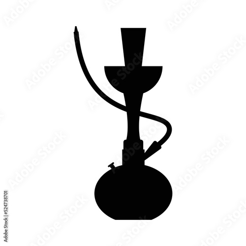 Pipe shisha smoke device icon | Black Vector illustration |