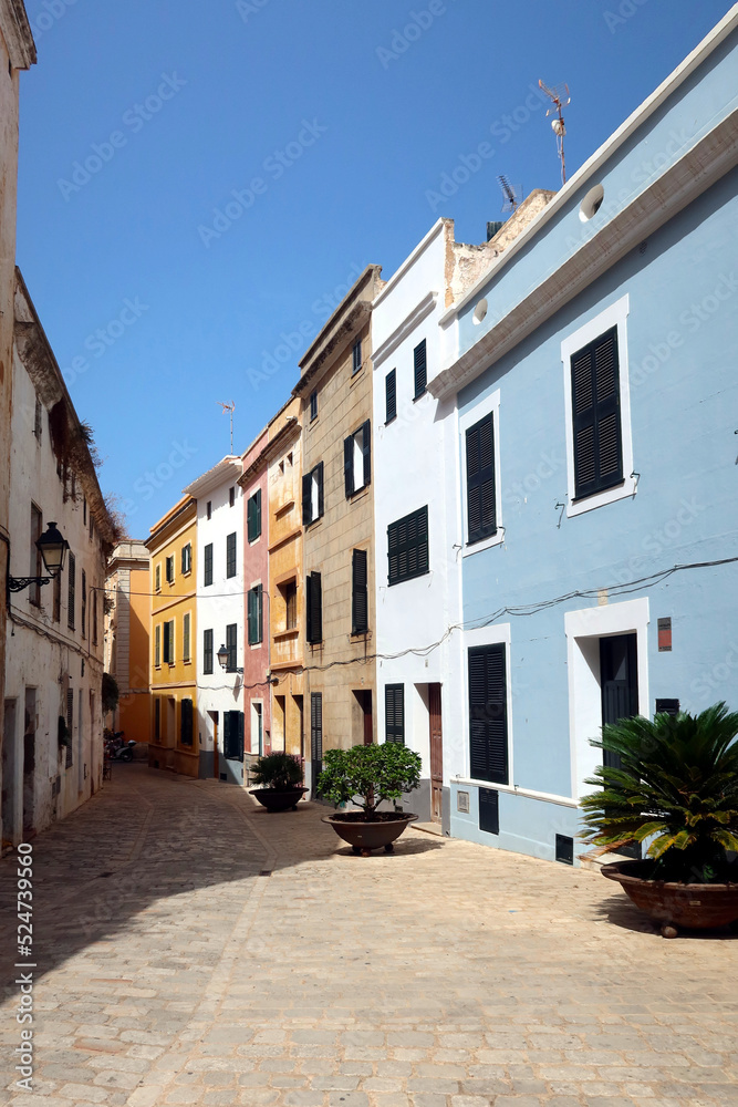 Ciutadella, Menorca (Minorca), Spain. Beautiful, narrow streets of Ciutadella.