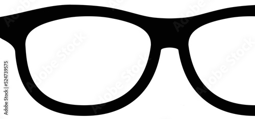 Cartoon glasses or sunglasses. Glasses model icon or symbol, man, women frames.  Black rim glasses spectacles silhouettes, eyeglasses optical, frame model. reading glasses