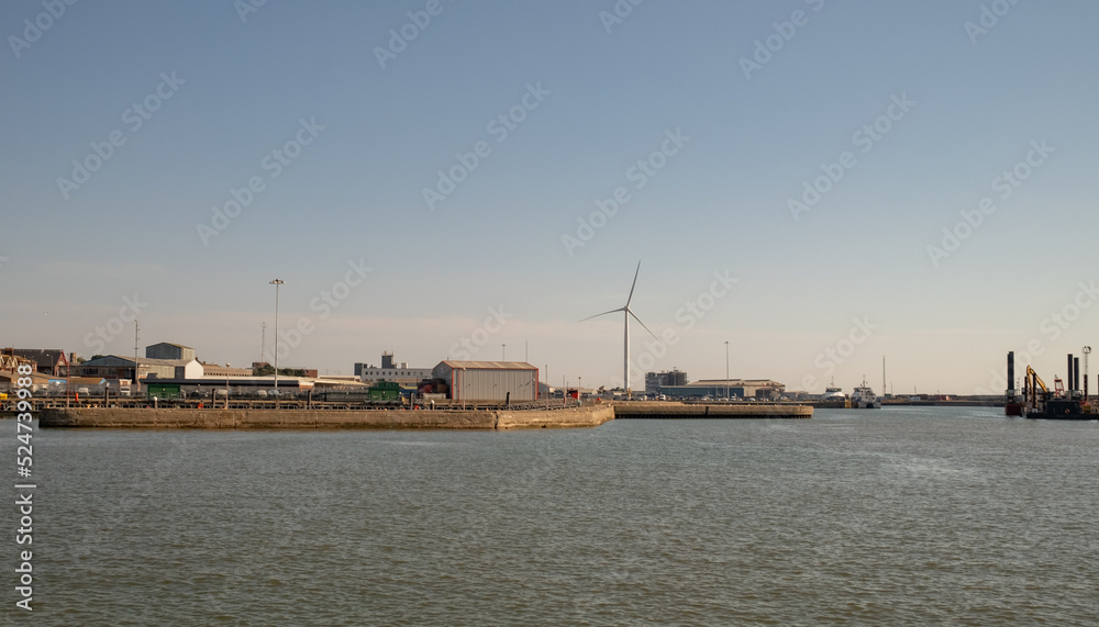 Lowestoft docks and harbour on the Suffolk coast. Captured on a bright and sunny morning