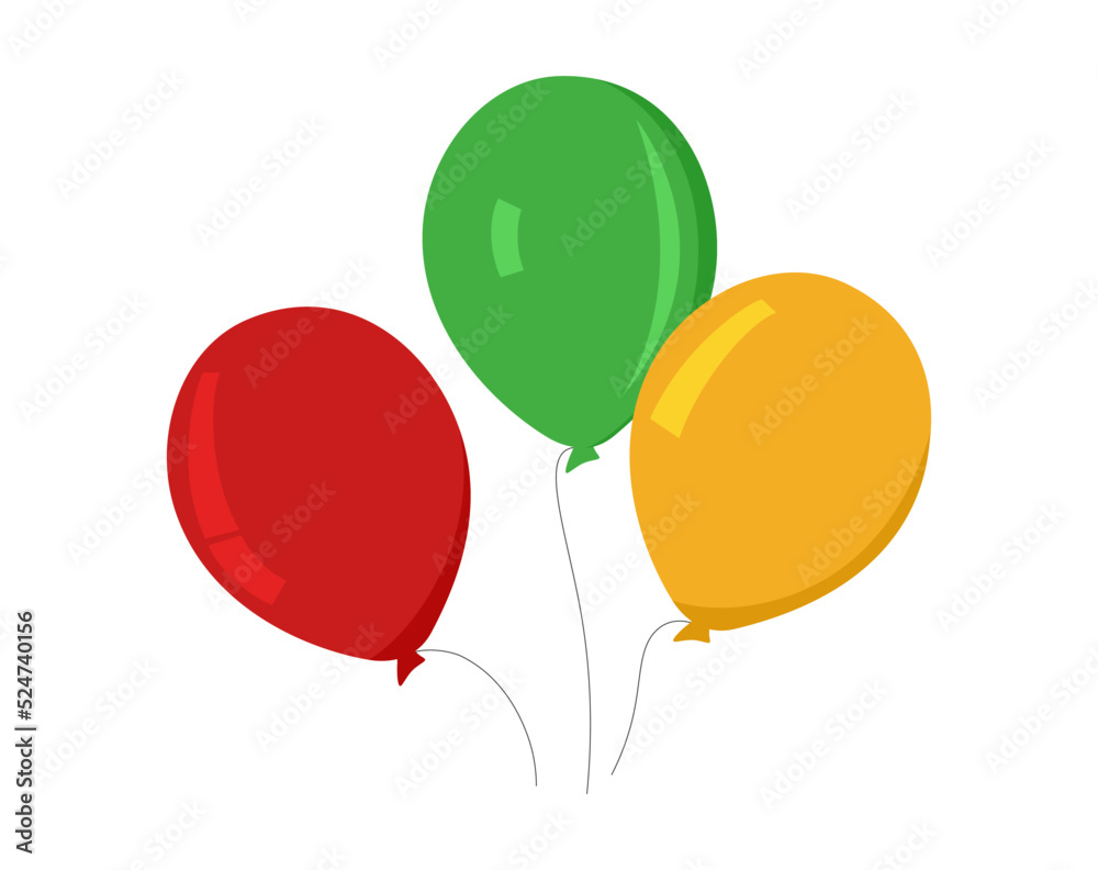 Bunch of balloons in cartoon style isolated on white background. Vector set Bunch of balloons in cartoon style isolated on white background. Vector set