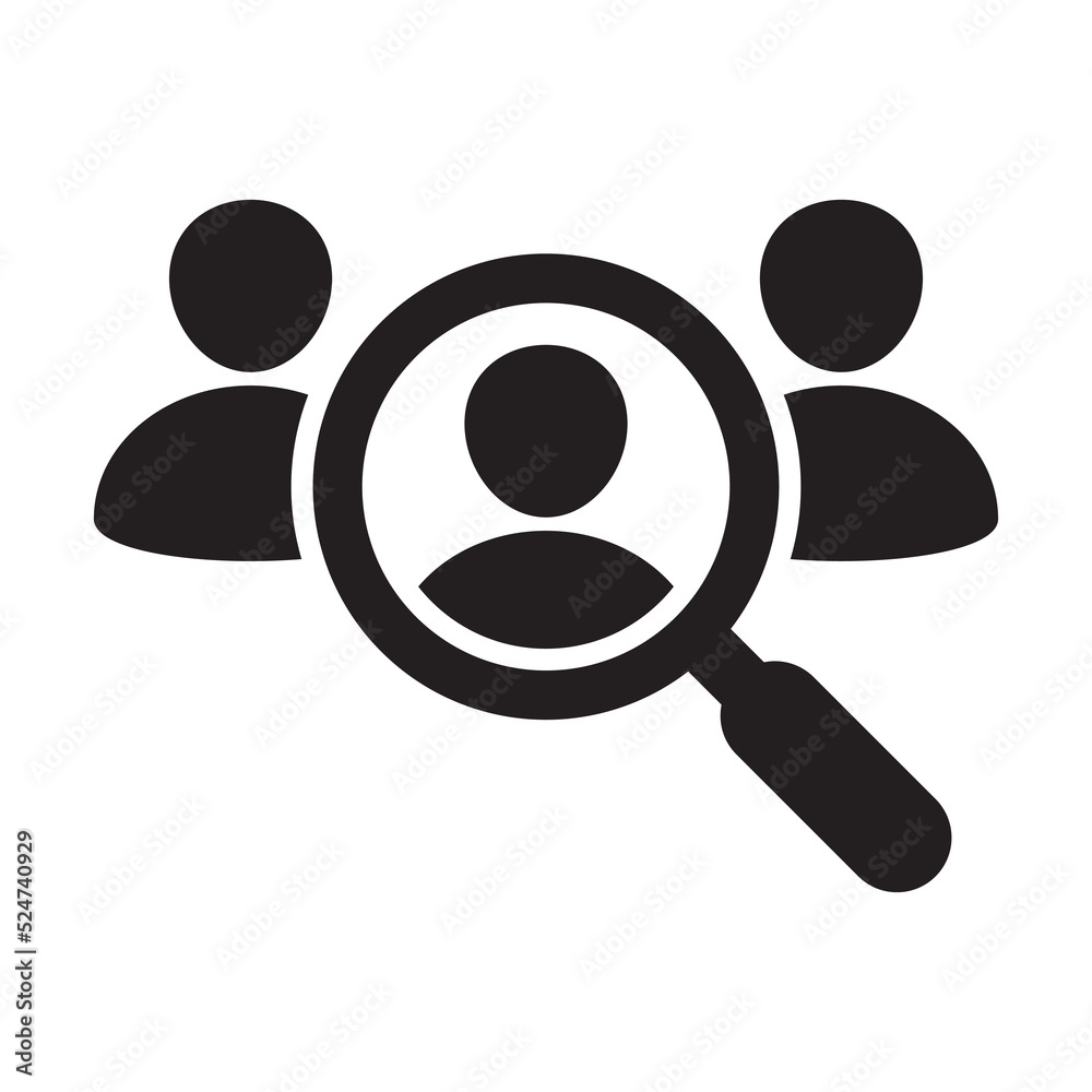 Human resources icon. Headhunting icon. Recruitment logo template, find job vector icon.